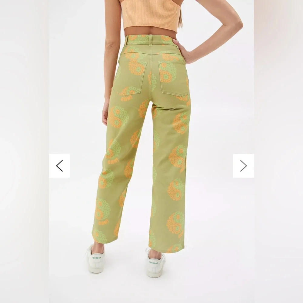 Lisa Says Gah Robyn Yin Yang Floral High Waist Straight Leg Pants Jeans. Sz 27 - Picture 3 of 11